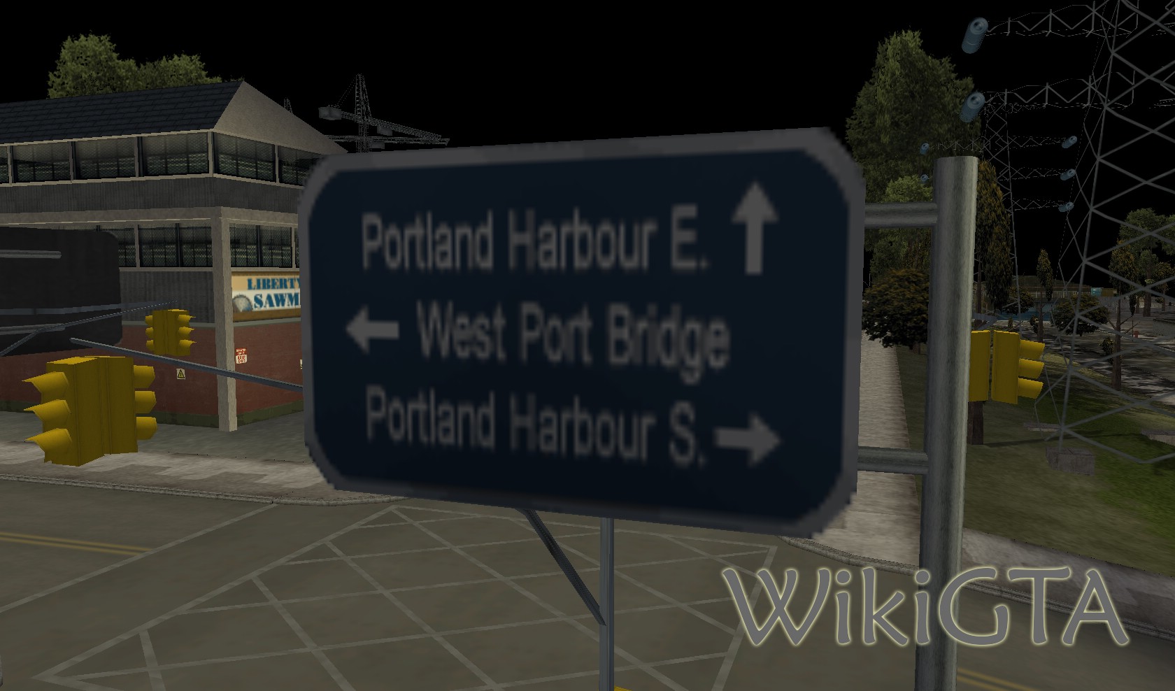 Bewegwijzering GTA III West Port Bridge.jpg